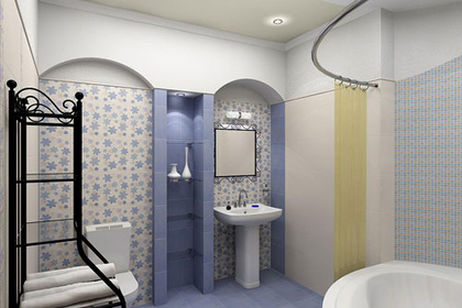 Дизайн интерьера ванной совмещенный с туалетом
